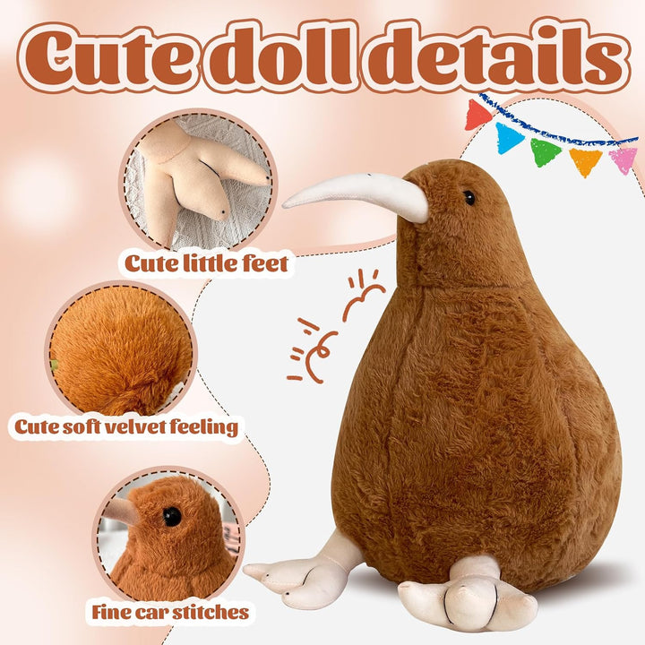 RejoyLix Kiwi - Juguete de peluche de pájaro peludo, juguete de pel...