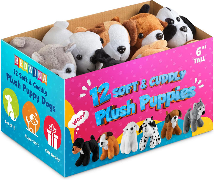 Bedwina Perros de peluche (paquete de 12) animales de peluche peque...