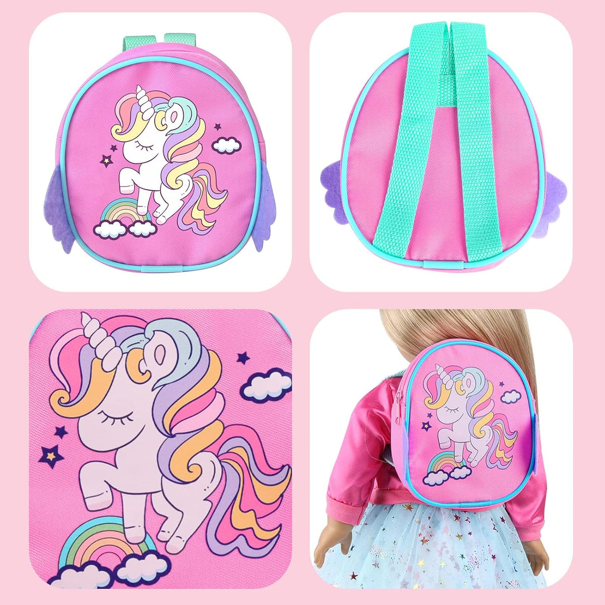 American - Juego de ropa y accesorios de maquillaje para muñecas de 18