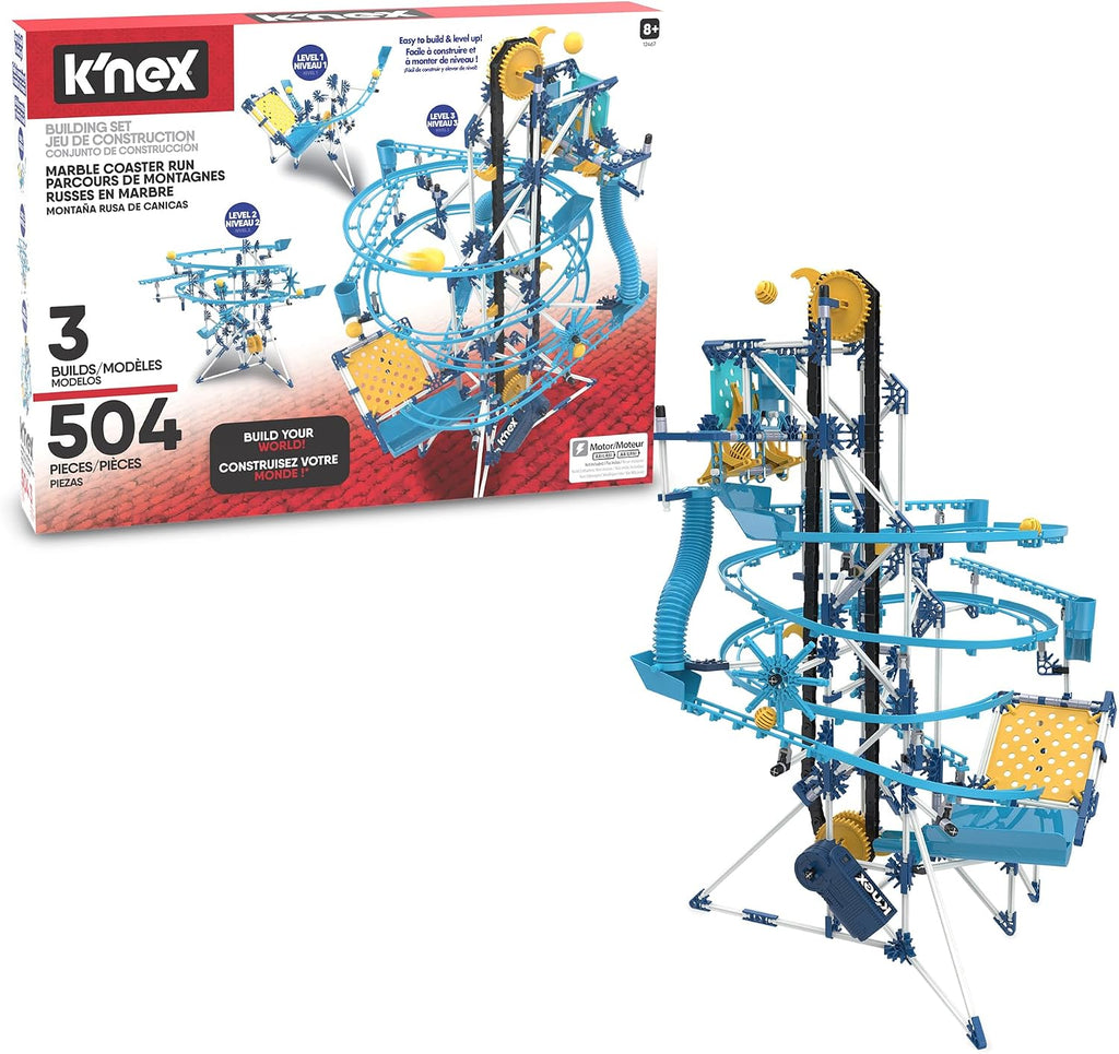 K'NEX - Pista de Canicas con Motor, 504 Piezas, Construcción STEM, Set de Construcción para Niños, Edades 8+