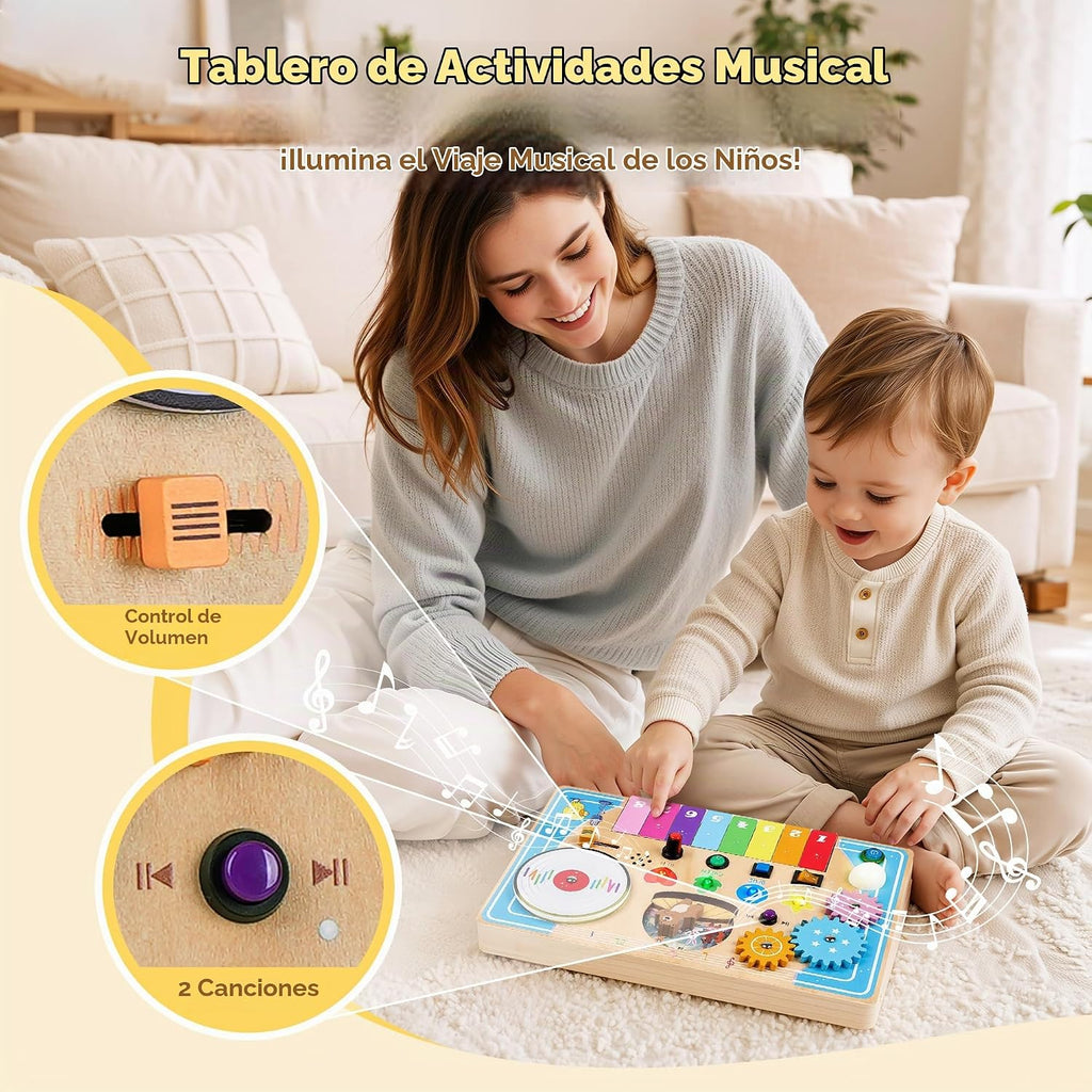 Montessori - Tabla de trabajo para niños pequeños, mesa de madera para DJ