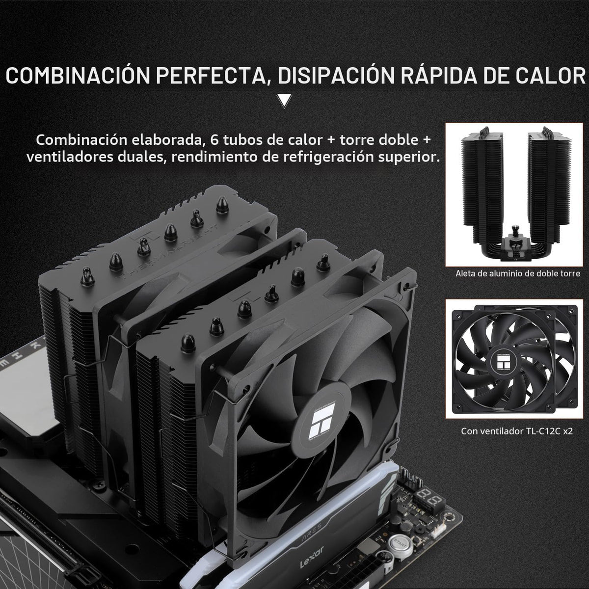 Thermalright Peerless Assassin 120 SE - Enfriador de CPU negro, 6 t...