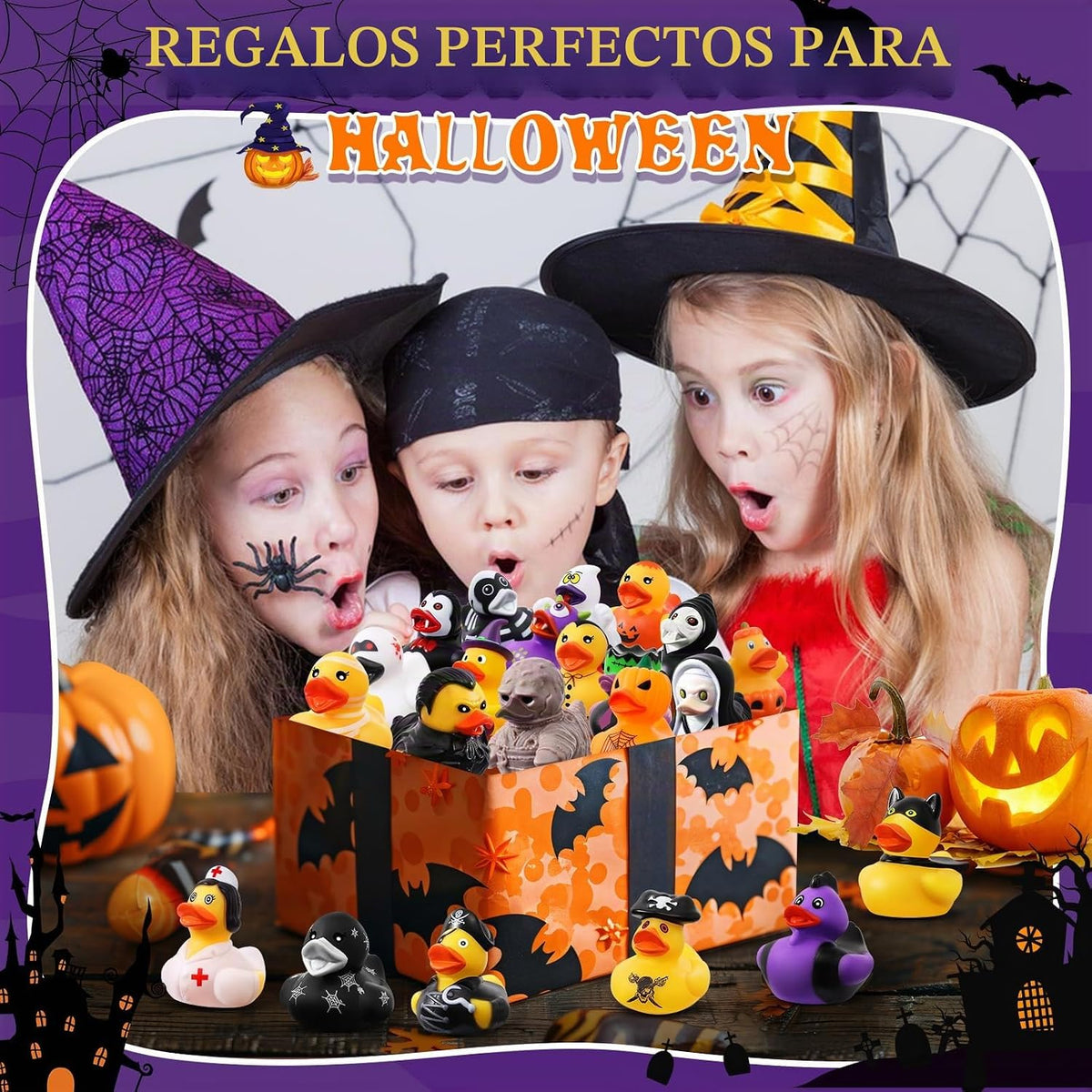 24 patos de goma de Halloween a granel con bolsa para Jeep Ducking Party