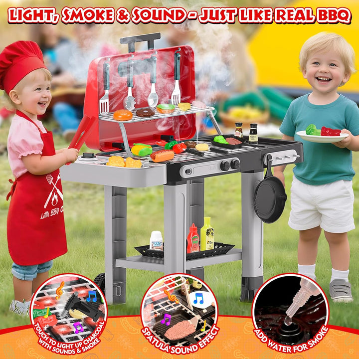 Juguetes de cocina para niños de 86 piezas: juego de parrilla para...