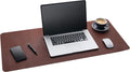 Gallaway Leather Tapete de escritorio de oficina, grande, 36 x 17 pulgadas, marrón oscuro, para la parte superior de los escritorios, protector de escritorio de computadora elegante listo para regalo, de piel sintética
