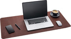 Gallaway Leather Tapete de escritorio de oficina, grande, 36 x 17 pulgadas, marrón oscuro, para la parte superior de los escritorios, protector de escritorio de computadora elegante listo para regalo, de piel sintética