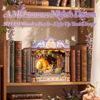 CUTEBEE Kit de casa en miniatura, rompecabezas de madera 3D para adultos, estante de rincón de libro, regalo literario de Shakespeare, bosque encantado decoración de escritorio en miniatura para