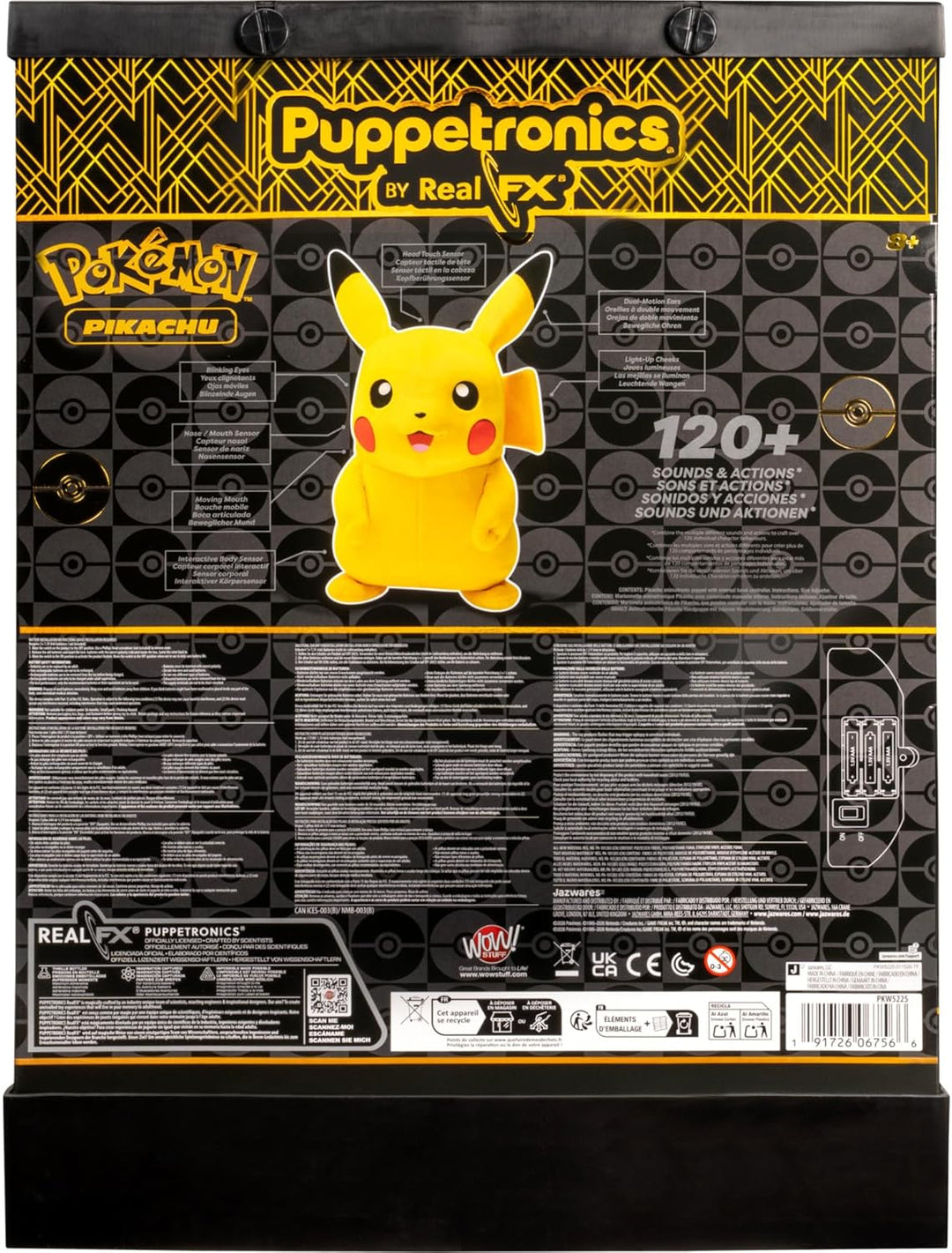 Pokémon Pikachu Puppetronic de RealFX - Peluche interactivo de 16 p...