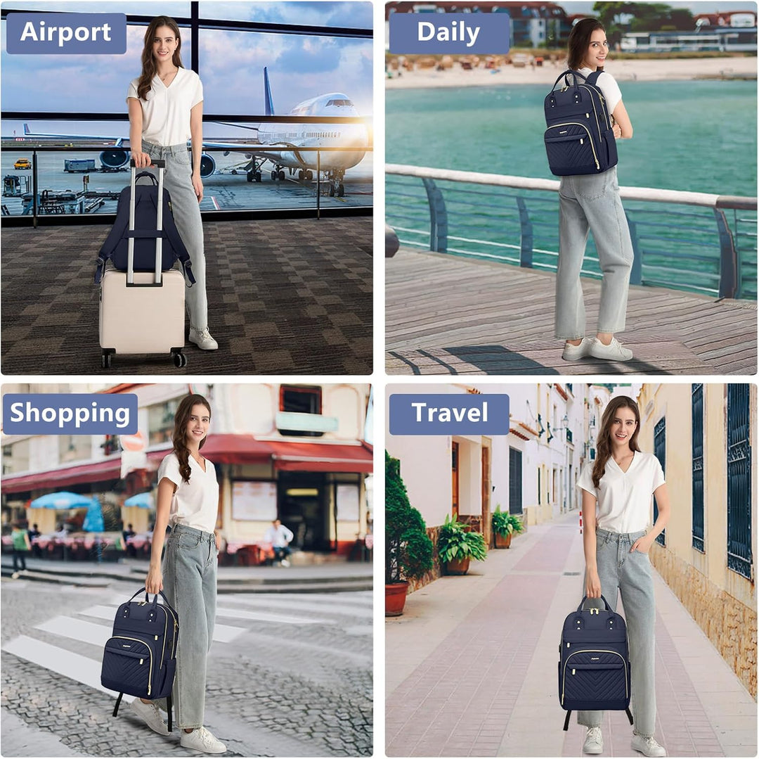 Mochila para laptop para mujer, bolsa de trabajo, mochila de viaje...
