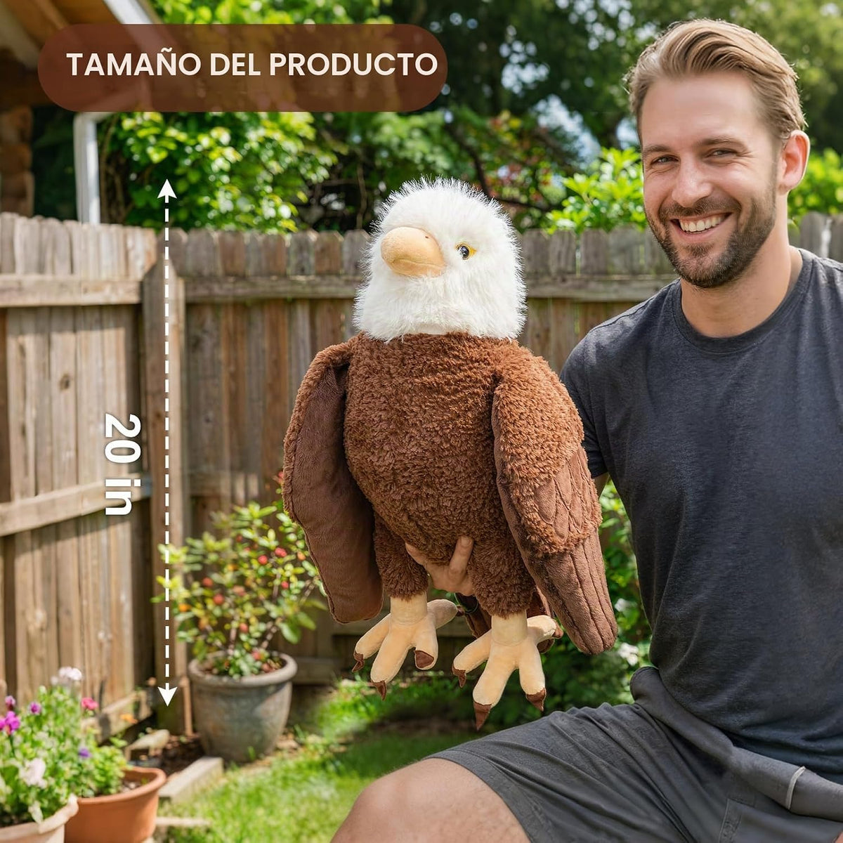 Peluche de águila calva con peso de 4 libras, felpa de águila calva de 20 pulgadas, para cumpleaños, regalo para niños, decoración de fiesta, cumpleaños y Navidad