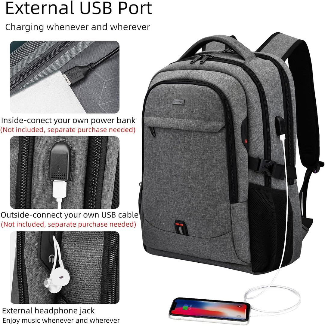 DUSLANG Mochila para laptop de 17 pulgadas para viajes, resistente...
