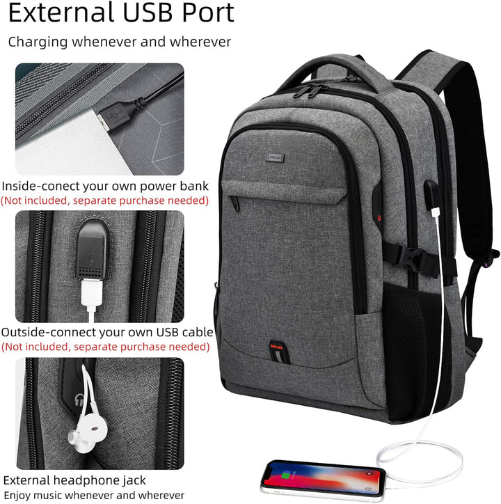 DUSLANG Mochila para laptop de 17 pulgadas para viajes, resistente...