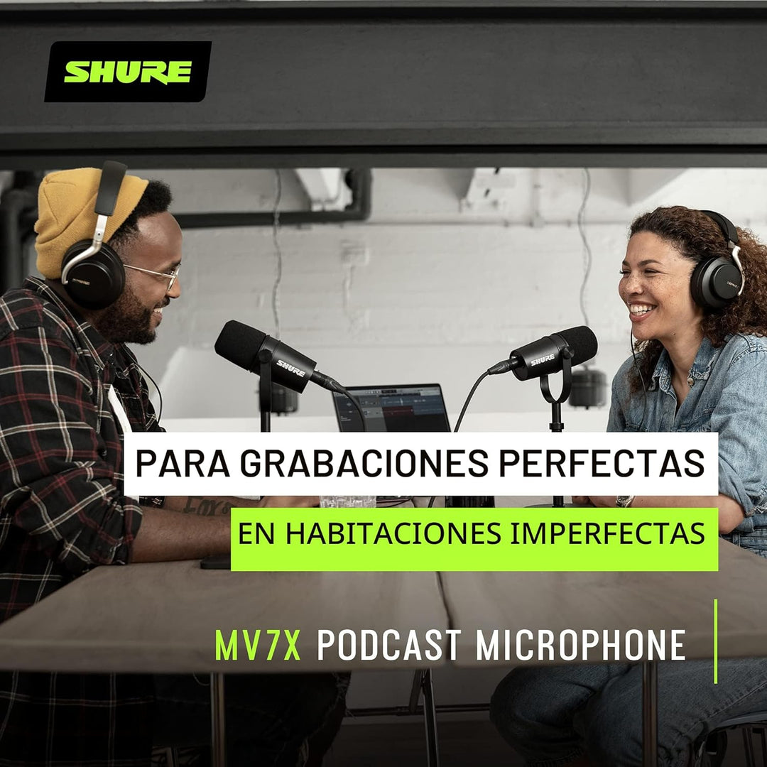 Shure MV7X - Micrófono dinámico XLR cardioide con aislamiento de vo...