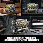V8 Kit de modelo de motor que funciona, juego de bloques de construcción visibles para adultos, compatible con Lego, juguete educativo STEM de ciencia física para adolescentes y niños mayores de 14 años (905 piezas)