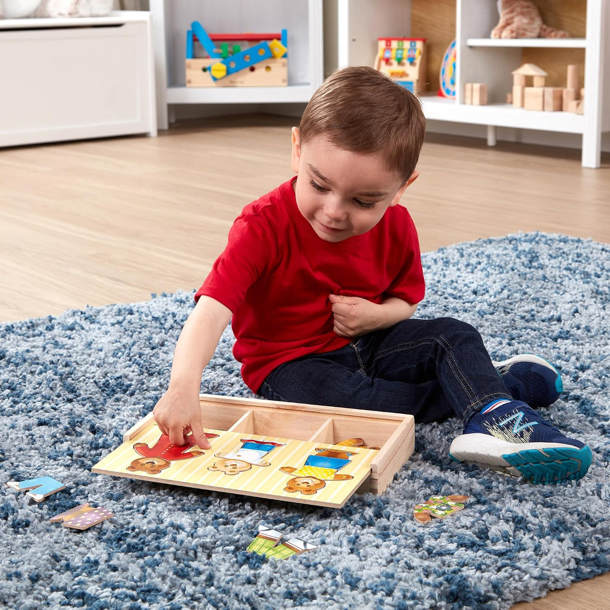 melissa & doug rompecabezas de combinar ropa de madera familia de osos, Versión estándar, Multicolor