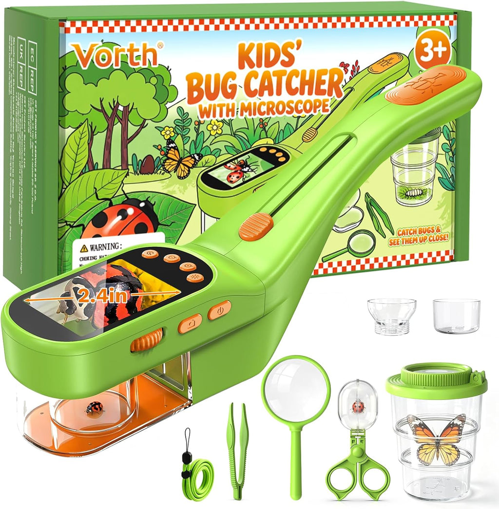 Cazador de insectos para niños con microscopio, kit para capturar insectos - Color verde esmeralda