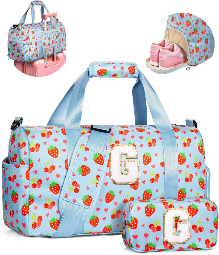 Elilier Regalos para niñas, bolsa de lona con inicial para niños, b...
