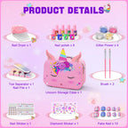 Juego de esmaltes de uñas para niñas, no tóxico, de secado rápido, con secador de uñas y esmalte de uñas despegable, juguetes de regalo ideal para niñas de 6 a 12 años