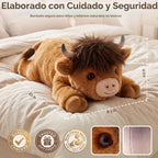 Mewaii Animales de peluche con peso, vacas peludas de las tierras altas