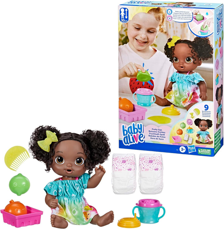 Baby Alive Muñeca Fruity Sips, Lima, Juguetes para niñas de 3 años,...