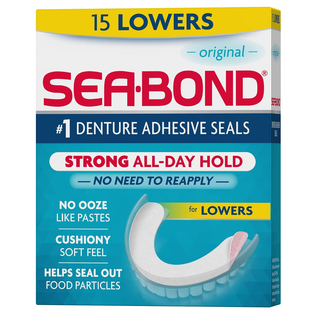 Sellos Adhesivos Seguros para Dentaduras Sea Bond, Inferiores Origi...