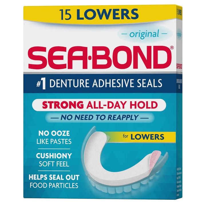 Sellos Adhesivos Seguros para Dentaduras Sea Bond, Inferiores Origi...