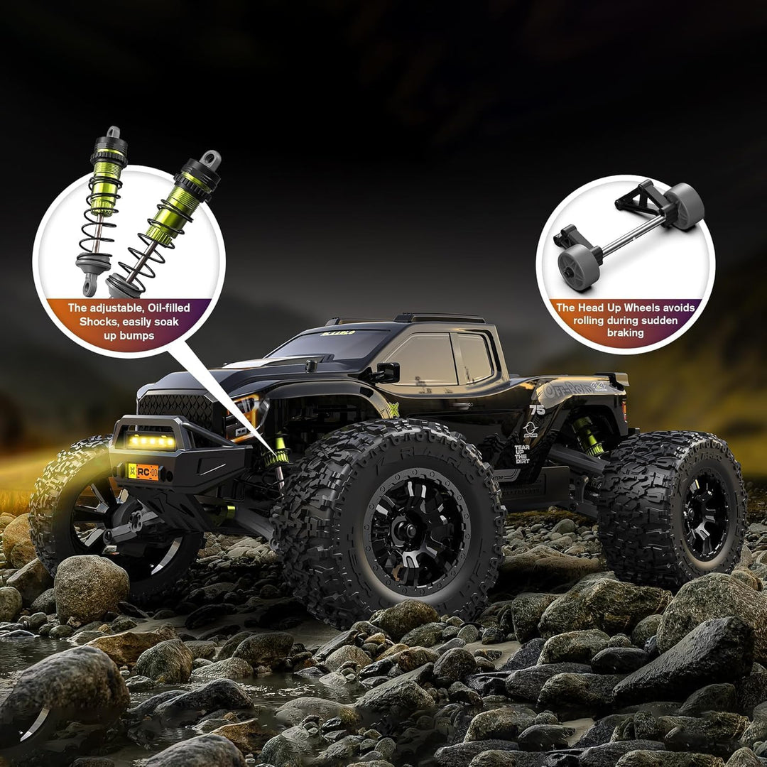 RIAARIO Coches RC sin escobillas 1\/10, Monster Truck, 50+ MPH, 4WD...