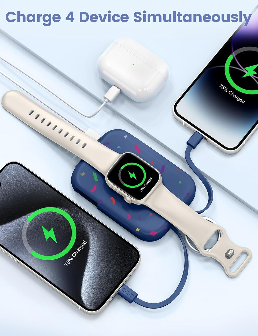RORRY Cargador portátil, batería externa portátil de 5000 mAh con c...