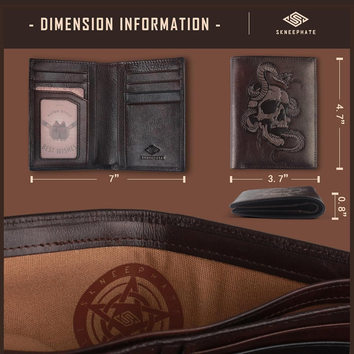 skneephate Billeteras geniales para hombres dobles, cartera vertica...