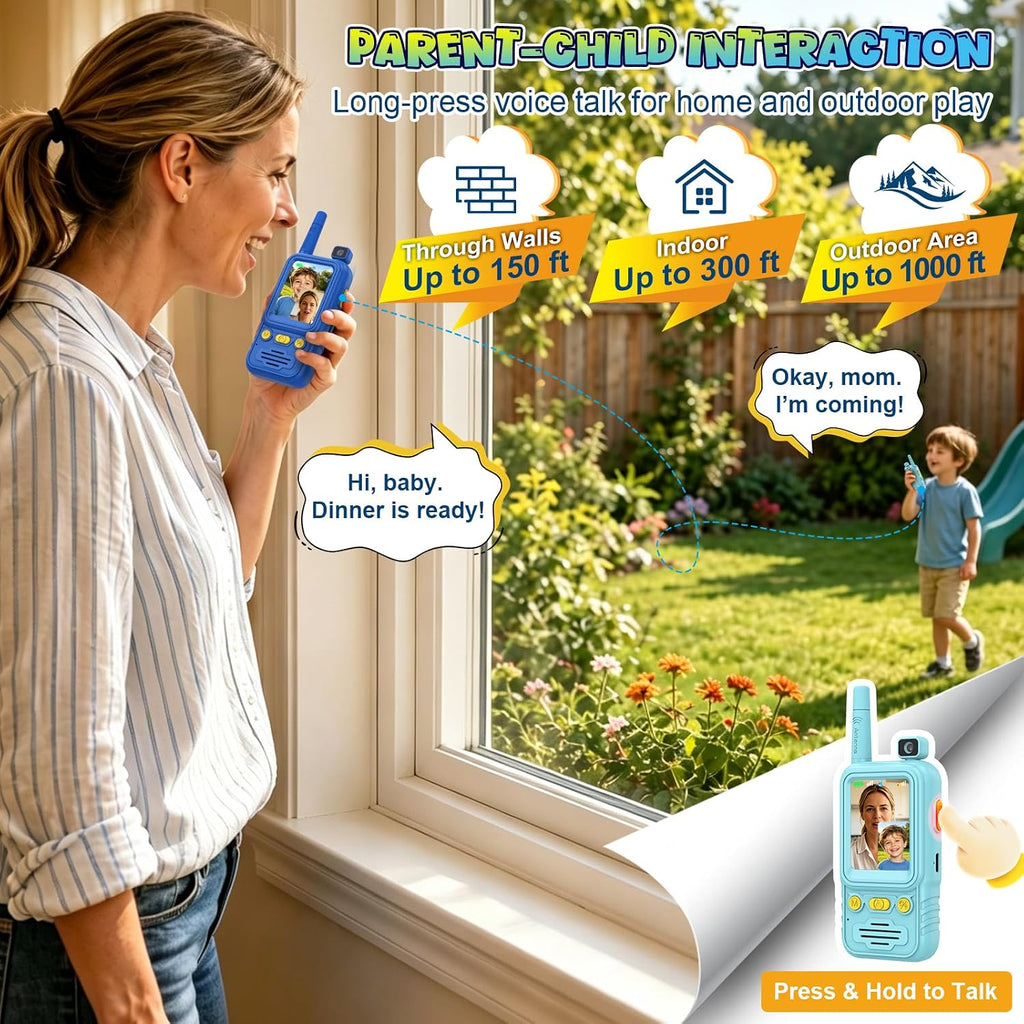 Video Walkie Talkies para Niños 2-Pack: Video Intercom Toys para Niños de 4-10 Años