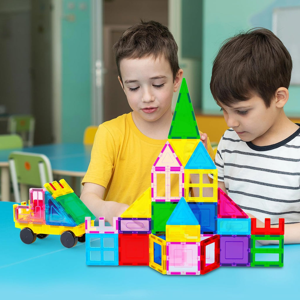 PicassoTiles 101 Piece Magnetic Tiles Building Set con Car & Bag Ages 3+