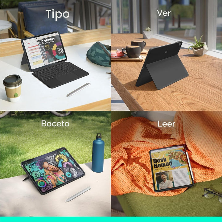 Logitech Combo Touch - Funda con teclado retroiluminado desmontable...