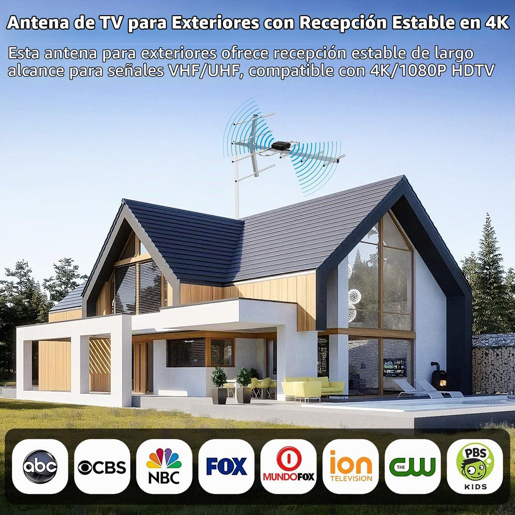 Antena de TV HD satelital Yagi, antena de TV digital al aire libre para