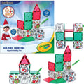 CreateOn Crayola Elf on the Shelf - Pintura en azulejos, kit de azulejos magnéticos de construcción con tubos de pintura Crayola, juguete de manualidades de Navidad | Juego de construcción magnética y pintura de 18 piezas para niños a partir de 3 años