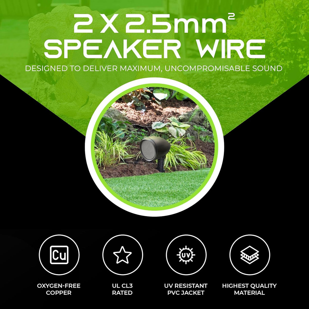 GEARit - Cable de altavoz calibre 14, 100 pies, cable de cobre con