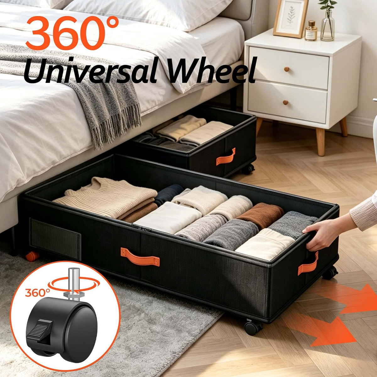 Tsinglax 66L - Paquete de 2 unidades, almacenamiento debajo de la cama con ruedas, 30 pulgadas de largo x 16 pulgadas de ancho x 7.5 pulgadas de alto