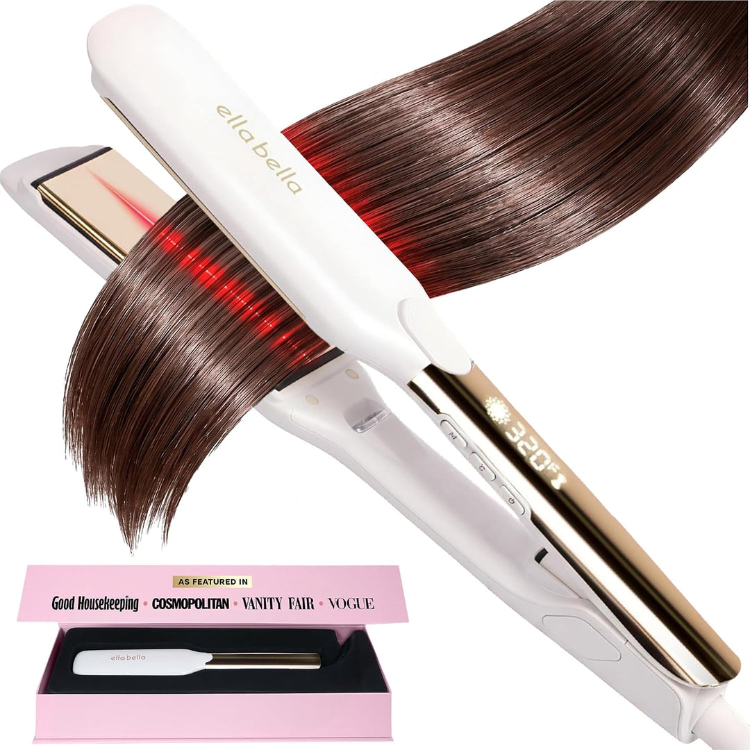 ELLA BELLA® Titanium Flat Iron Hair Straightener Large with Infrare...