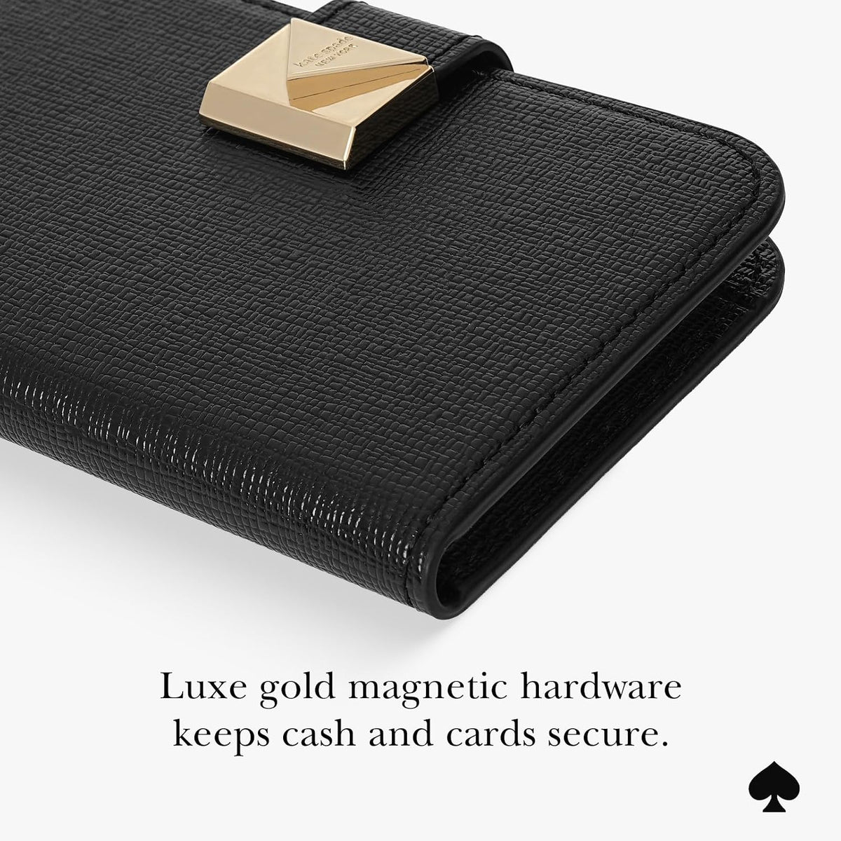kate spade new york Deco - Tarjetero magnético, color negro