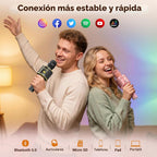 BONAOK - Micrófono inalámbrico Bluetooth para karaoke, 3 en 1; máquina altavoz con micrófono portátil de mano para todos los teléfonos inteligentes, regalos para niñas, niños, chicos y adultos de