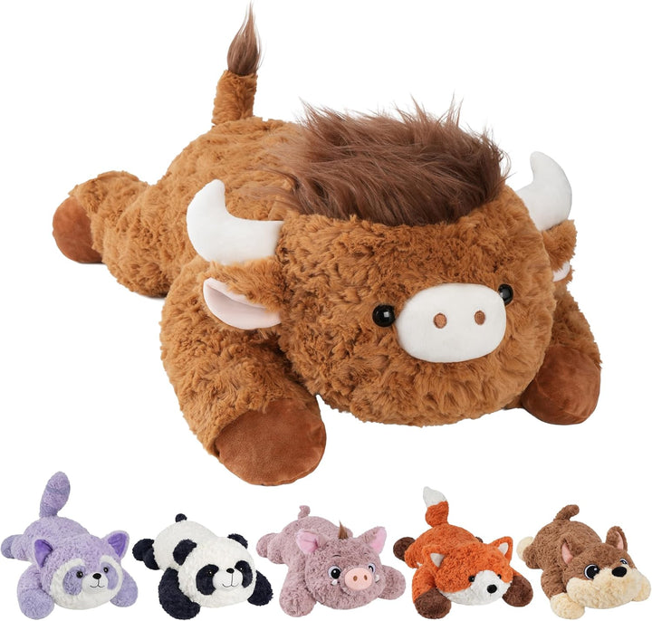 GILFWM Animales de peluche con peso de 25 pulgadas, 5 libras, vaca...