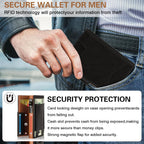 hotqueen Cartera para hombre con delgada, Negro+marrón
