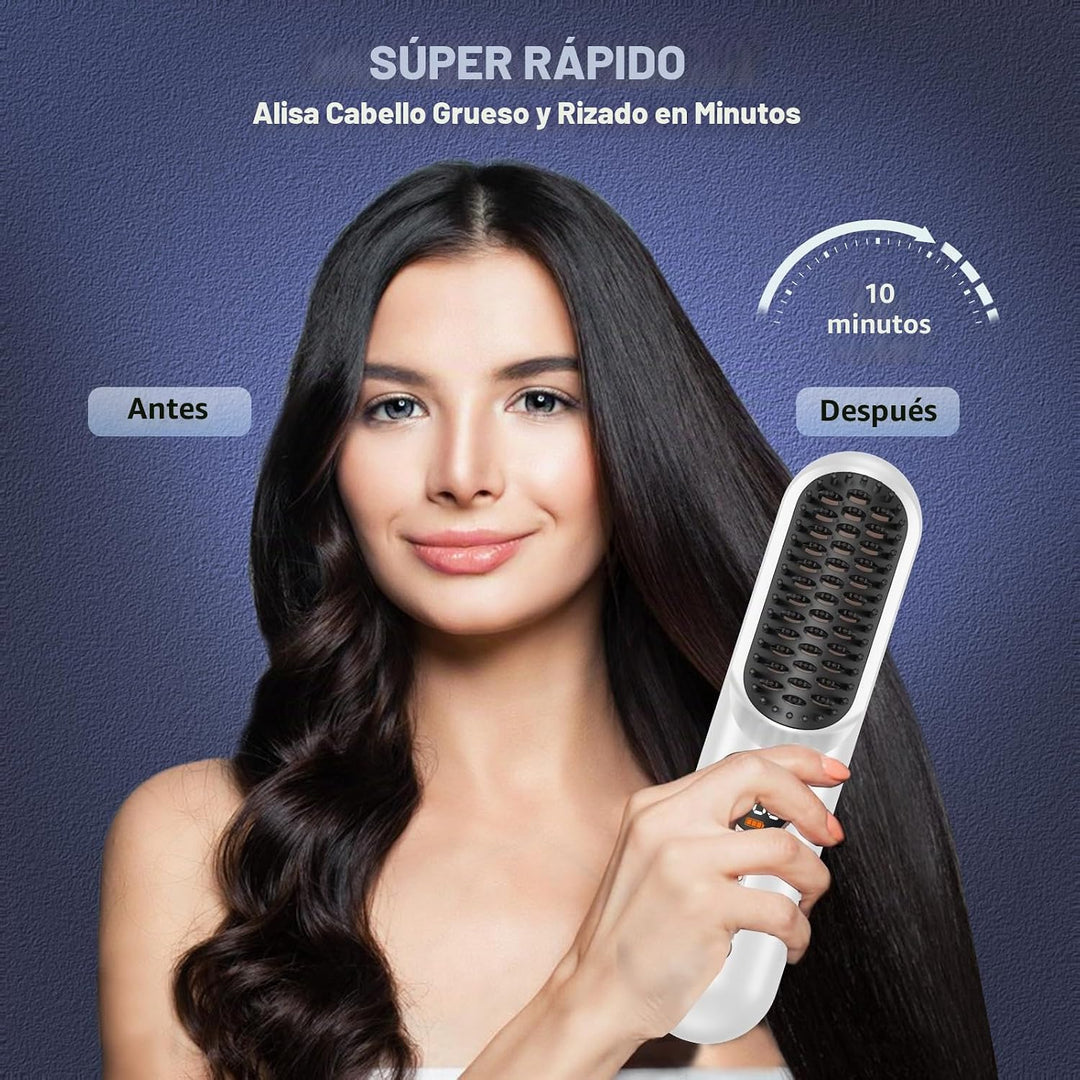 Atopskins Cepillo alisador de cabello inalámbrico, mini cepillo por...
