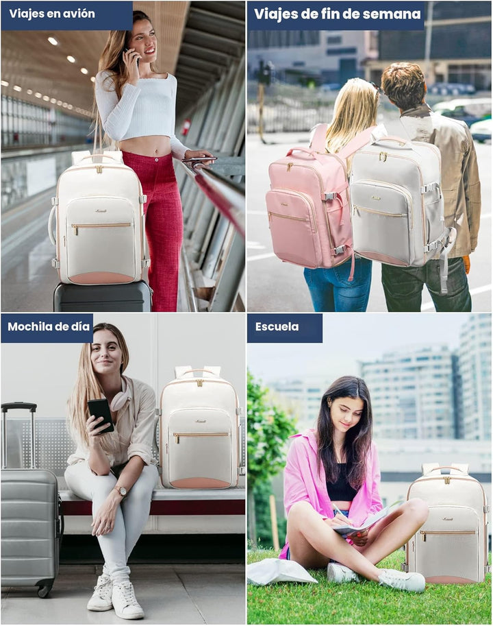 LOVEVOOK Mochila de viaje para mujeres y hombres, 40L, aprobada por...