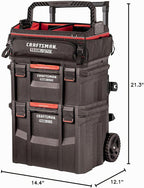 CRAFTSMAN VERSASTACK - Caja de herramientas XL, impermeable para interiores y exteriores, almacenamiento de herramientas apilable, con cerradura, 21 pulgadas (CMST21430)
