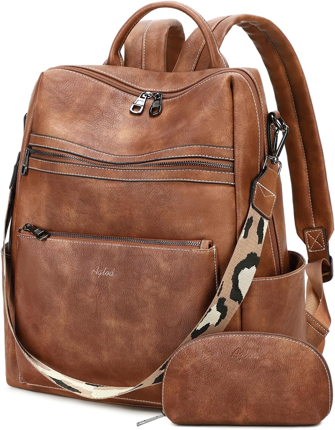 Mochila de cuero vegano AGLOD para laptop para mujer, mochila de 15...