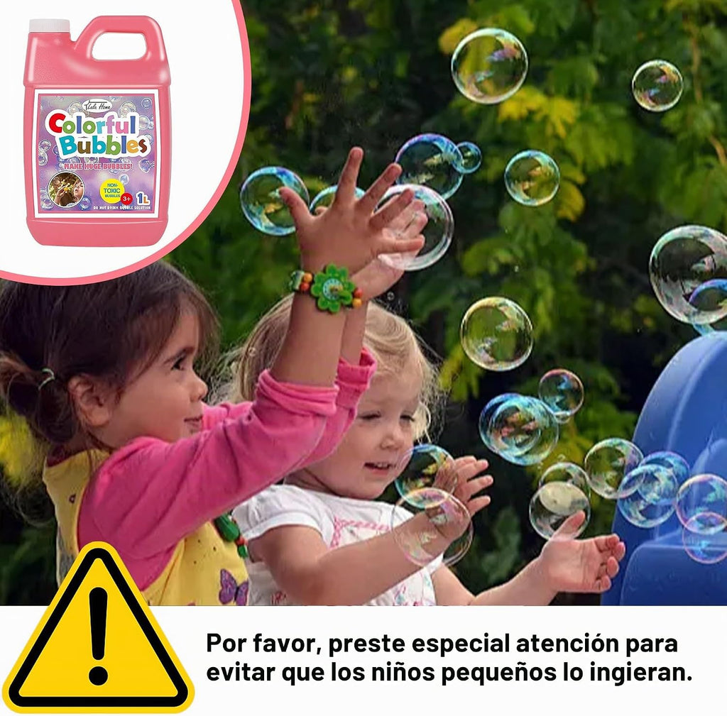 Lulu Home Solución concentrada de burbujas, 2 paquetes, 2 L, botella rosa