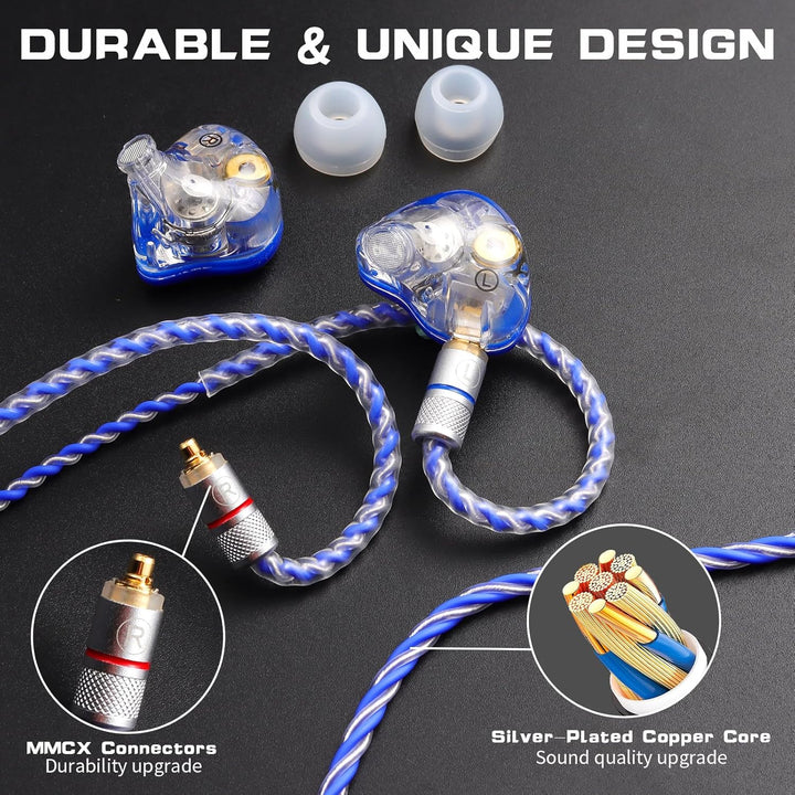 DCMEKA Auriculares de monitor intrauditivo con doble controlador IE...