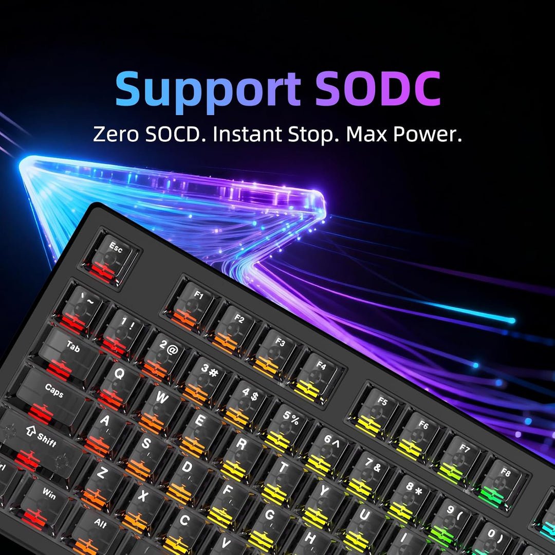 IROK FE87 V2 Teclado mecánico con cable, doble frecuencia de sondeo...
