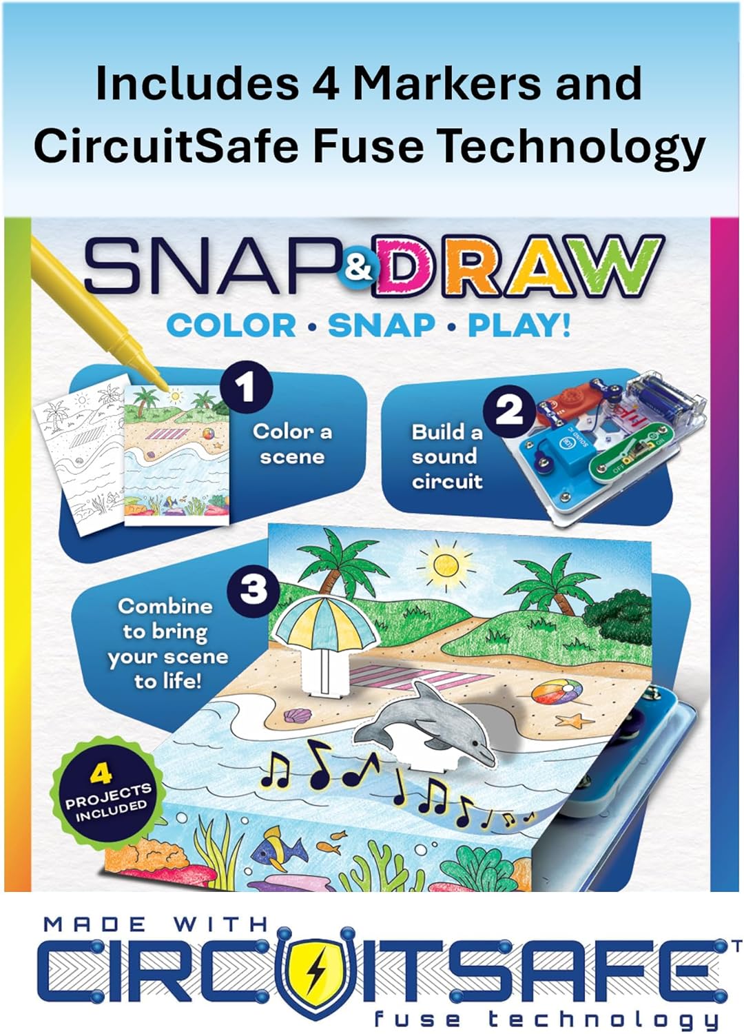 SNAP CIRCUITS Snap Draw STEAM Toy for Boys and Girls