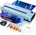 Máquina laminadora de 13 pulgadas con 20 hojas de laminación, laminadora caliente y fría de 11 x 17 para profesores 10 en 1 con alimentación automática de papel, tecnología Never Jam Laminador personal para oficina en casa y escuela